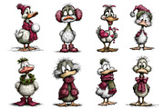 Christmas Whimsical Duck Clipart, an Illustration by Dream Creation (Thumbnail 2 of 7)