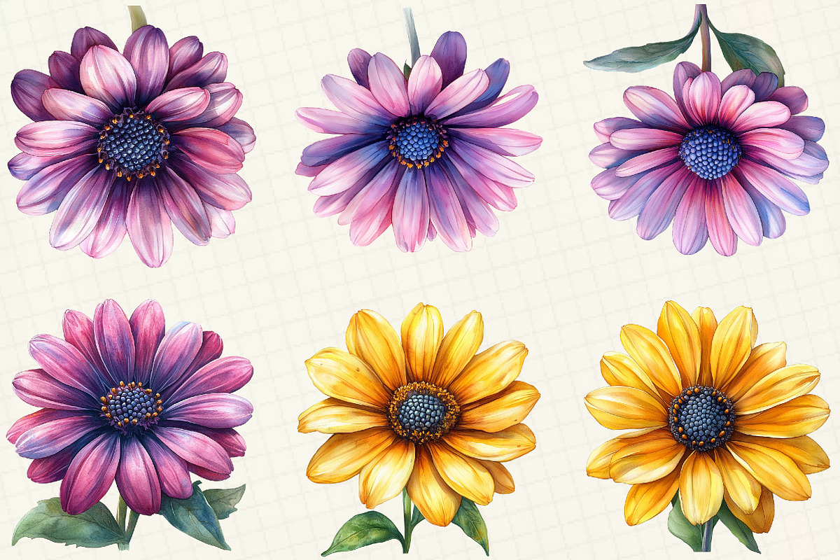 African Daisy Flower Bloom Clipart, an Illustration by OK Design (Photo 5 of 5)