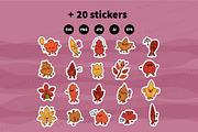 Cute Kawaii Autumn Leaves Character, a Seasonal Illustration by Palau (Thumbnail 12 of 12)