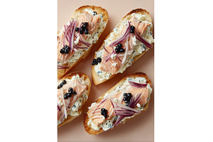 A selection of bruschetta featuring, a Food & Drink Photo by ZinetroN