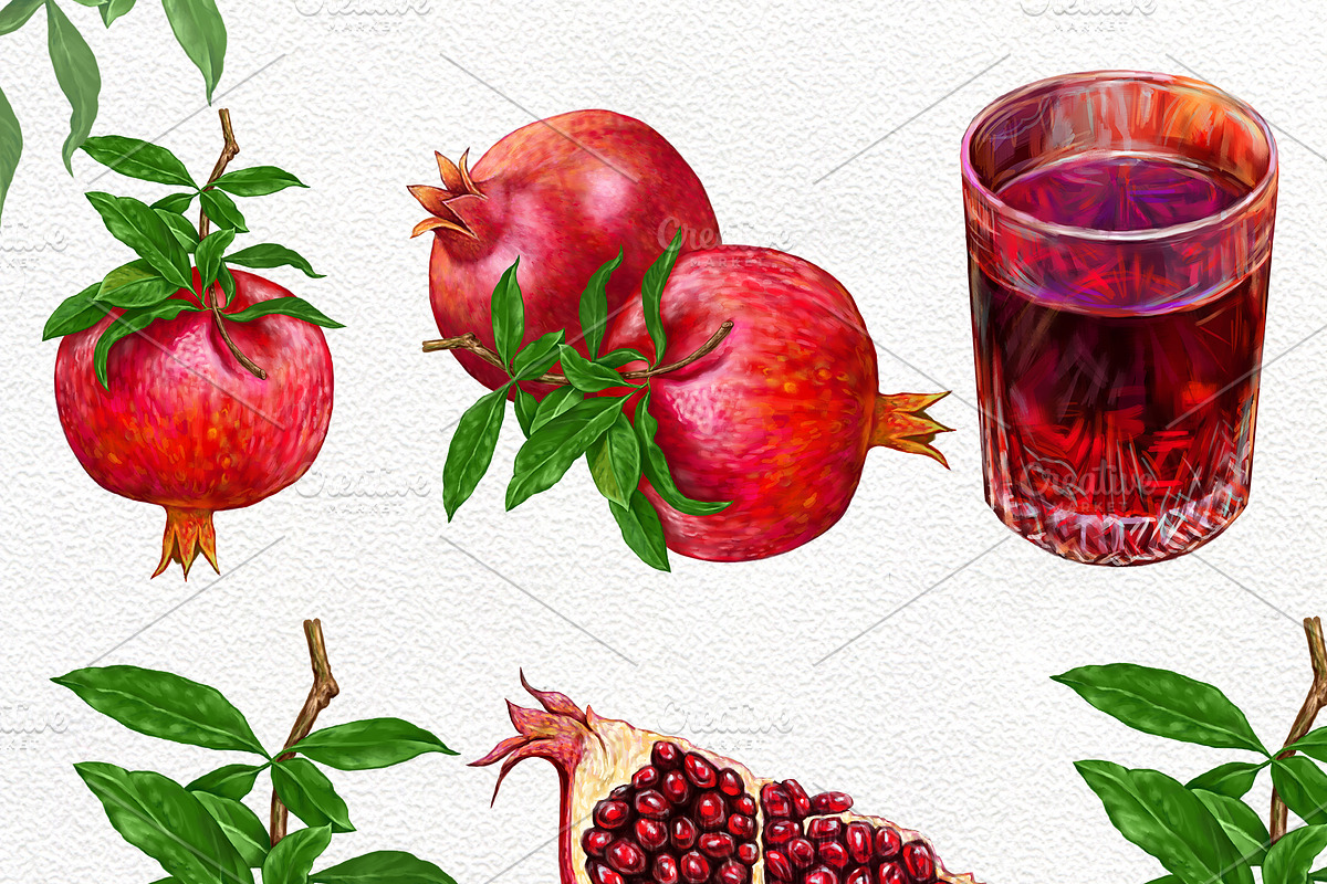 Pomegranate PNG, fruit clip art,, a Graphic by NickMitrushov (Photo 2 of 7)