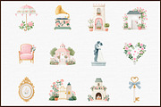 Romantic Château Watercolor Clipart, an Illustration by Sublimation Artist (Thumbnail 3 of 6)
