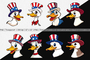 Duck Patriotic Clipart, a Graphic by Artnoy (Thumbnail 2 of 5)