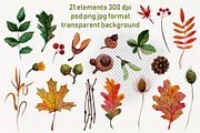Watercolor Autumn Pattern and Frames, an Object Graphic by Dina Guiter (Thumbnail 7 of 14)