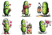 Whimsical Pickle Valentine's Clipart, an Illustration by Dream Creation (Thumbnail 6 of 7)