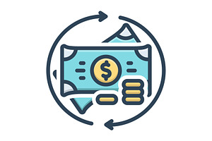 Exchanges transaction color icon, a Duotone Icon by Creative priyanka