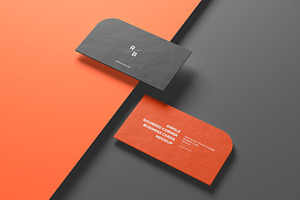 Single Rounded Business Card Mockup