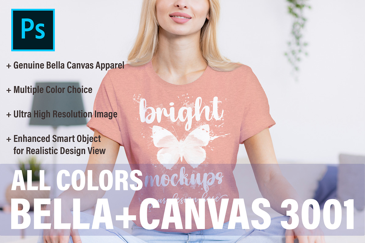 Bella Canvas 3001 T-shirt Mockup, a Print Template by BrightMockups (Photo 1 of 3)