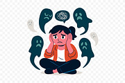 Mental Health Awareness Illustration, a Person Illustration by Partikusi Design (Thumbnail 2 of 3)
