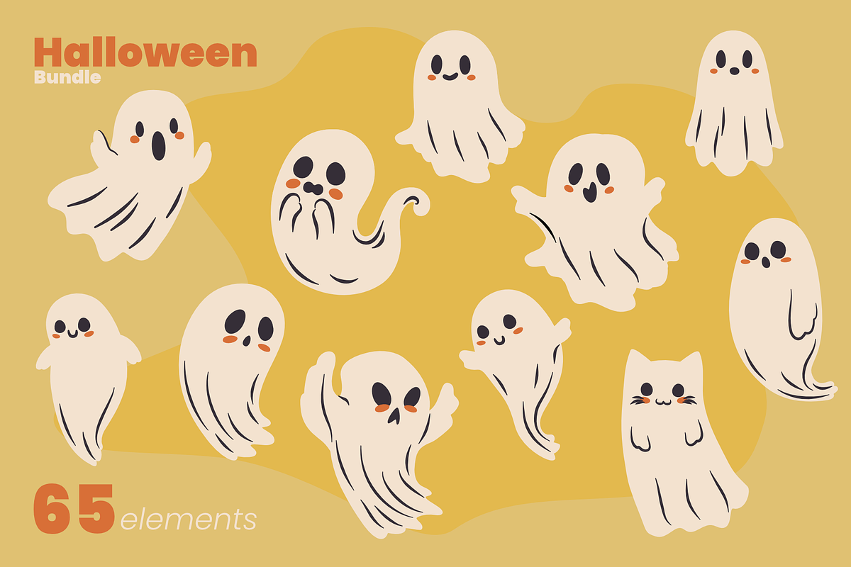 Halloween bundle, a Seasonal Illustration by moja doodle (Photo 2 of 6)