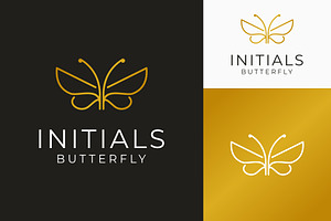 Luxury Butterfly SB Initials Logo