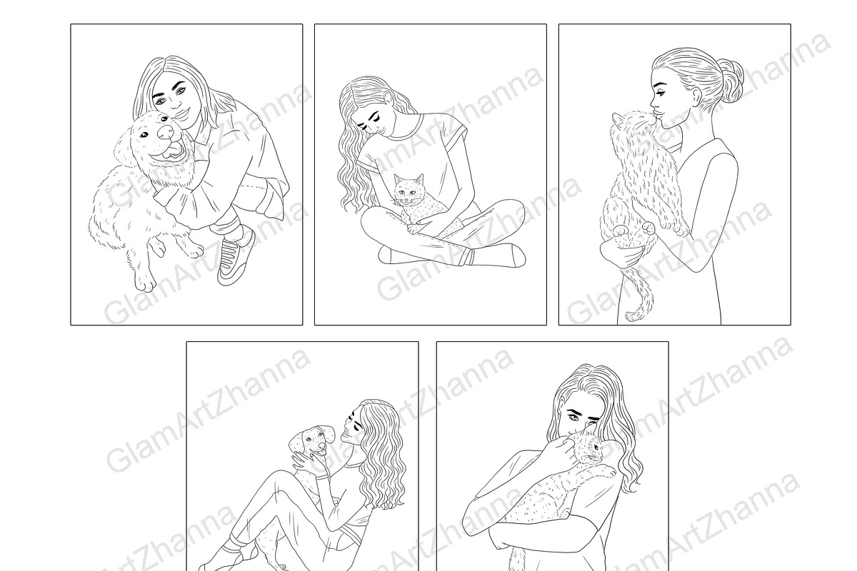 Coloring Book 12 Girls, a Person Illustration by GlamArtZhanna (Photo 3 of 4)