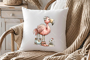 Whimsical Summer Flamingo Clipart, an Illustration by OK Design (Thumbnail 4 of 6)