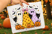Preppy Halloween Ghost and Cat PNG, a Seasonal Illustration by Libby Wishes (Thumbnail 3 of 3)