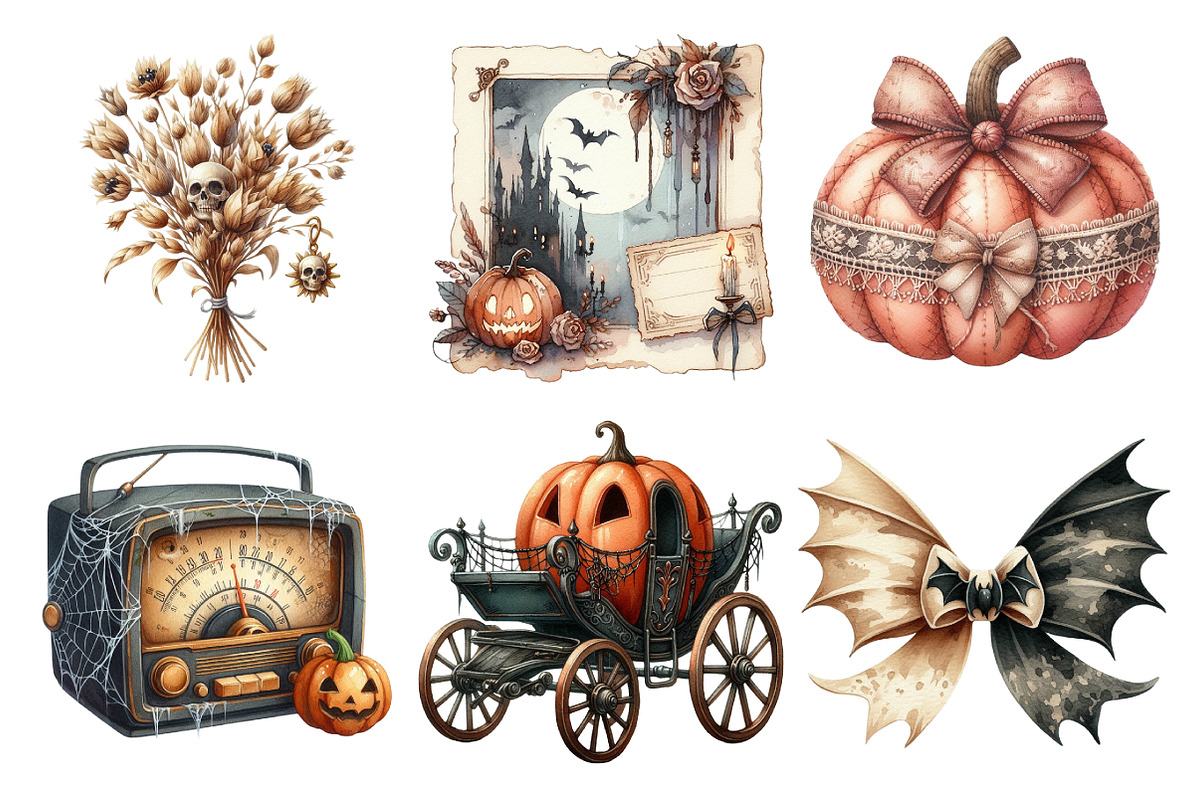 Watercolor Vintage Aesthetic Hallowe, an Illustration by Daily.Designs (Photo 5 of 5)