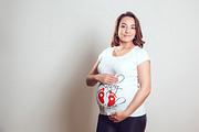 Pregnant Woman T-Shirt Mock-Up, a Shirt Mockup by Freeman Studio (Thumbnail 5 of 13)