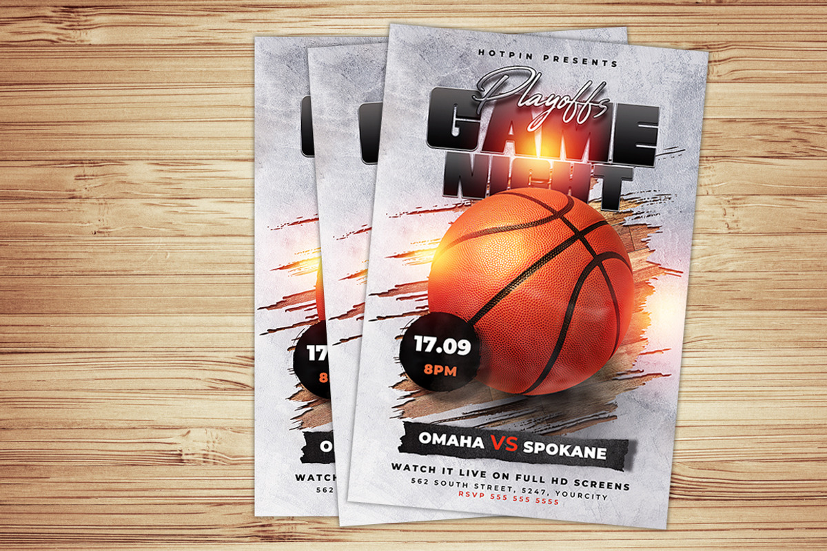 Basketball Flyer Template, a Flyer Template by Hotpin