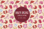 Cute kawaii internal organs pattern, an Illustration by Cmeree (Thumbnail 1 of 2)