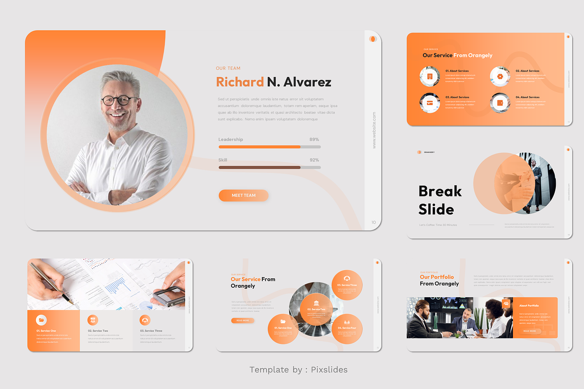 Orange Pitch Deck Keynote, a Presentation Template by Pixslides (Photo 3 of 5)