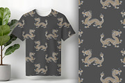 Gold Dragon on Grey Seamless Pattern, a Pattern Graphic by Sharon Schwalbe (Thumbnail 5 of 7)