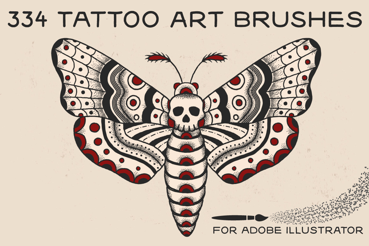 Tattoo Art Brushes for ILLUSTRATOR, a Brush Add-On by BAD TASTE (Photo 1 of 11)