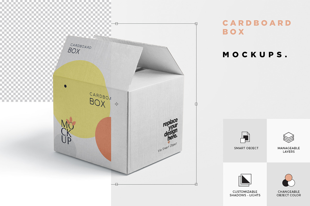 Cardboard Box Mockups, a Packaging Mockup by GfxFoundry