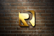3D Golden Logo on Brick Wall - Mocku, a Branding & Logo Template by yokbisayok (Thumbnail 2 of 3)