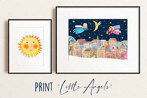 Print Silent Night With Cute Angels