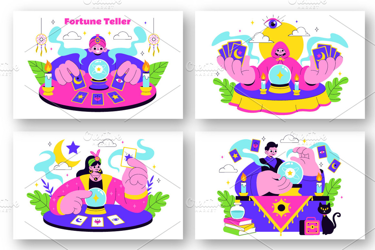 10 Fortune Teller Tarot Illustration, a Person Illustration by denayunebgt (Photo 2 of 4)