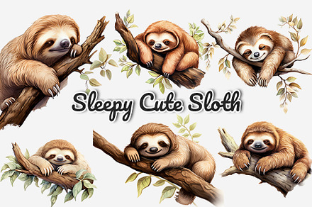 Sleepy Cute Sloth
