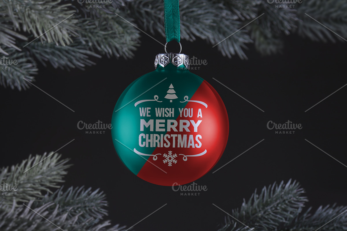 Christmas ball ornament mockup, a Mockup by Scredeck