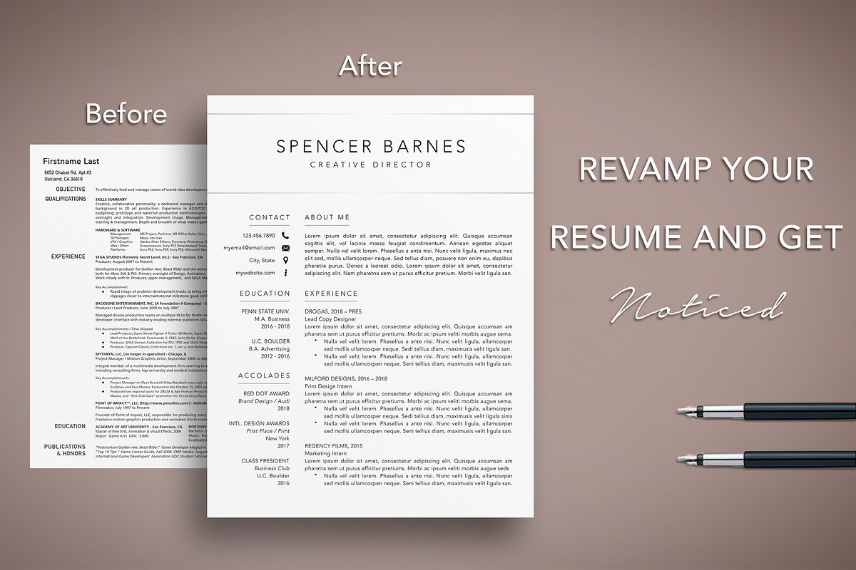 Modern Resume CV Template Word Pages, a Resume Template by The Creative Resume (Photo 7 of 8)