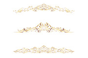Gold text divider border clip art, a Decorative Illustration by Pravokrugulnik (Thumbnail 7 of 7)