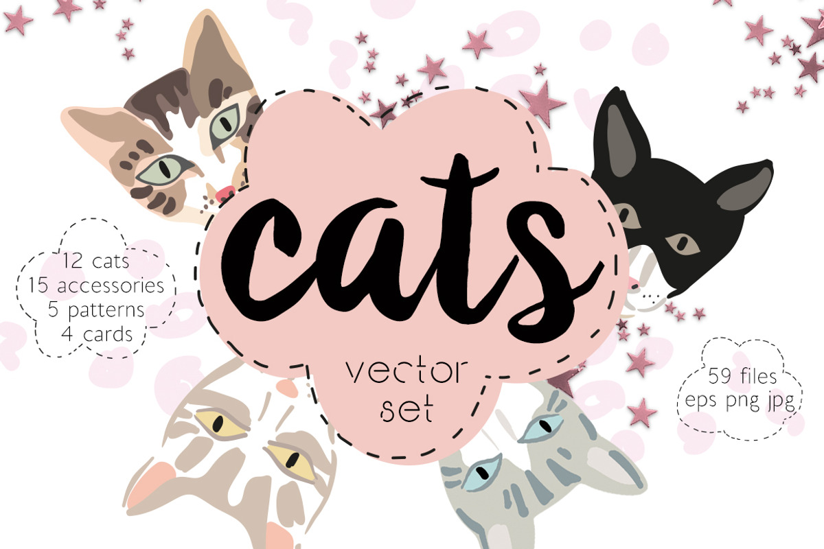 Cats. Vector set, an Animal Illustration by Anyuka (Photo 1 of 6)