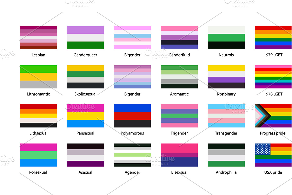 Set of sexual identity pride flags, an Object Graphic by BestPics