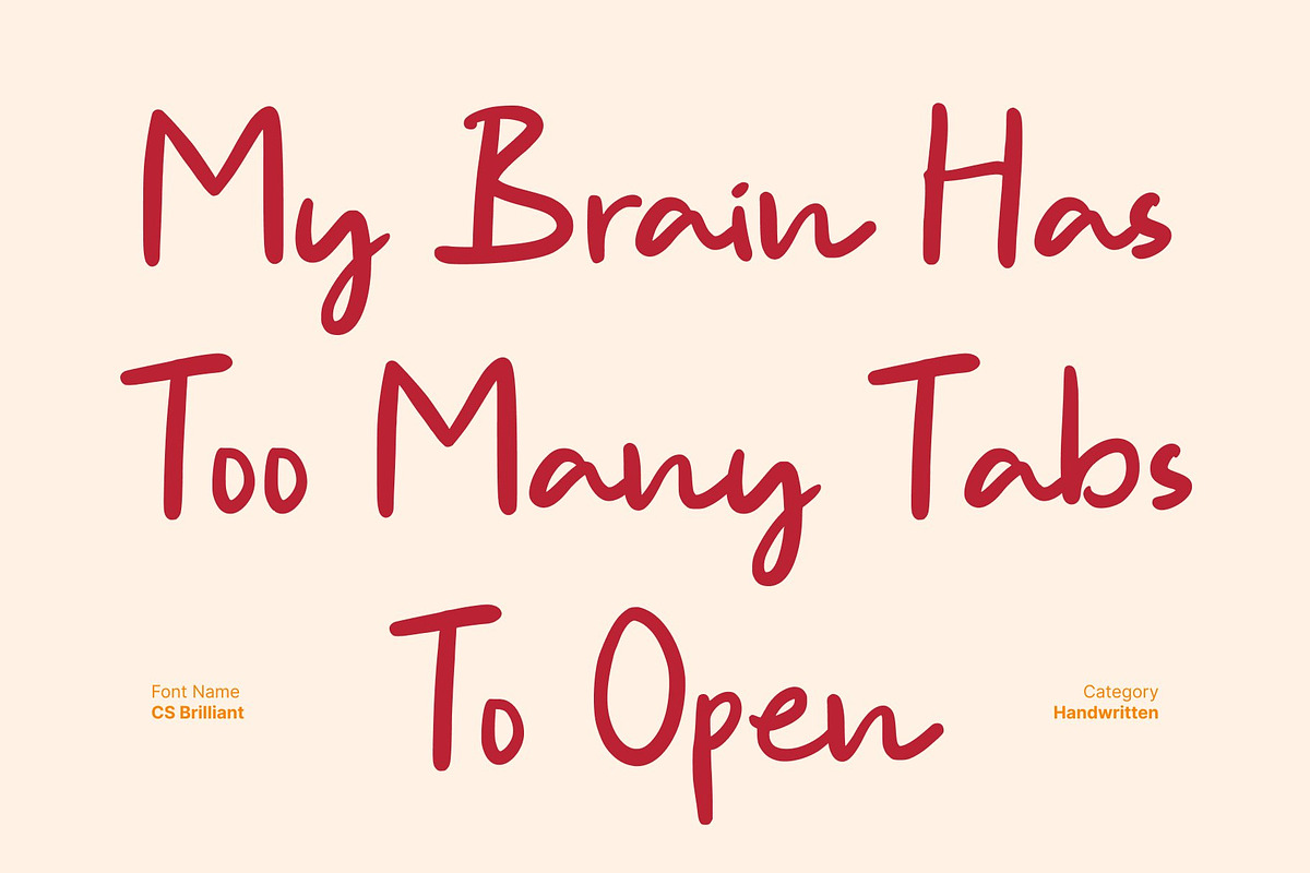 CS Brilliant – Handwritten Font, a Script Font by Craft Supply Co. (Photo 5 of 8)
