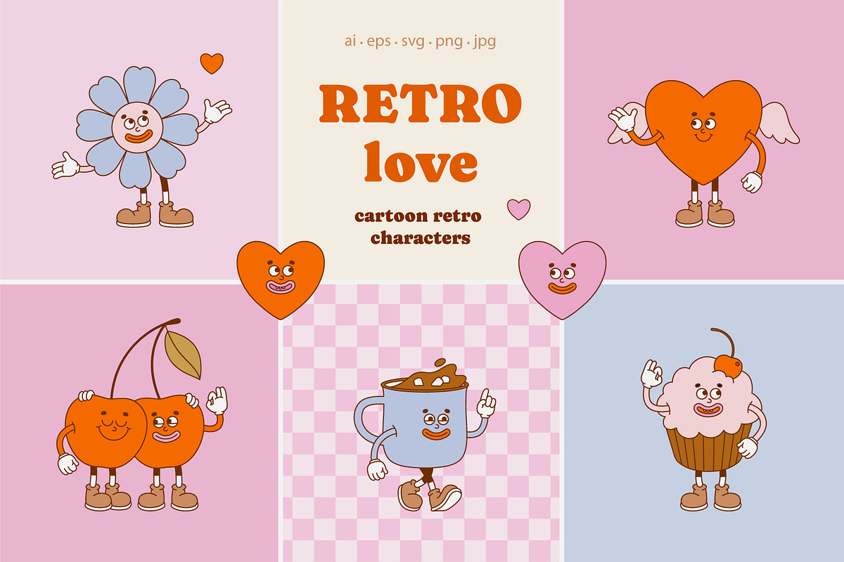 Retro Love, a Seasonal Illustration by Sweet Corner (Photo 1 of 11)