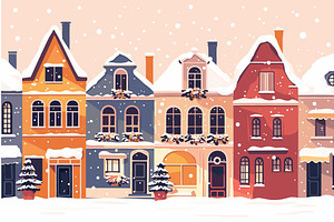 Cartoon street with old houses in, an Object Illustration by LadadikArt