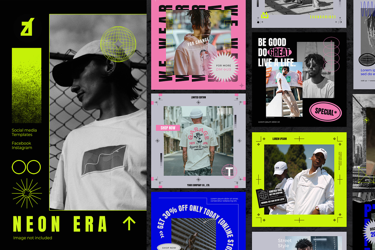 Neon era social media graphic, a Social Media Template by Chanut is industries (Photo 1 of 11)