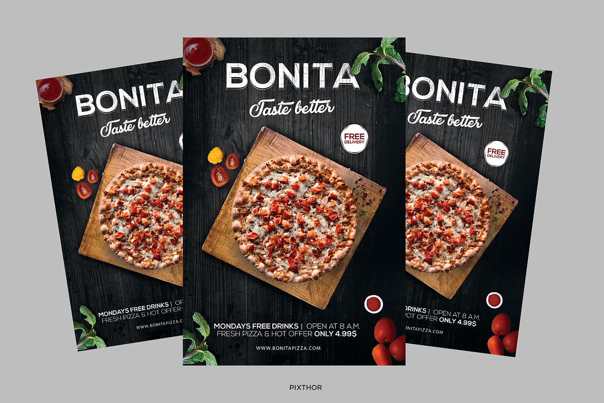 Pizza Flyer, a Flyer Template by PixThor