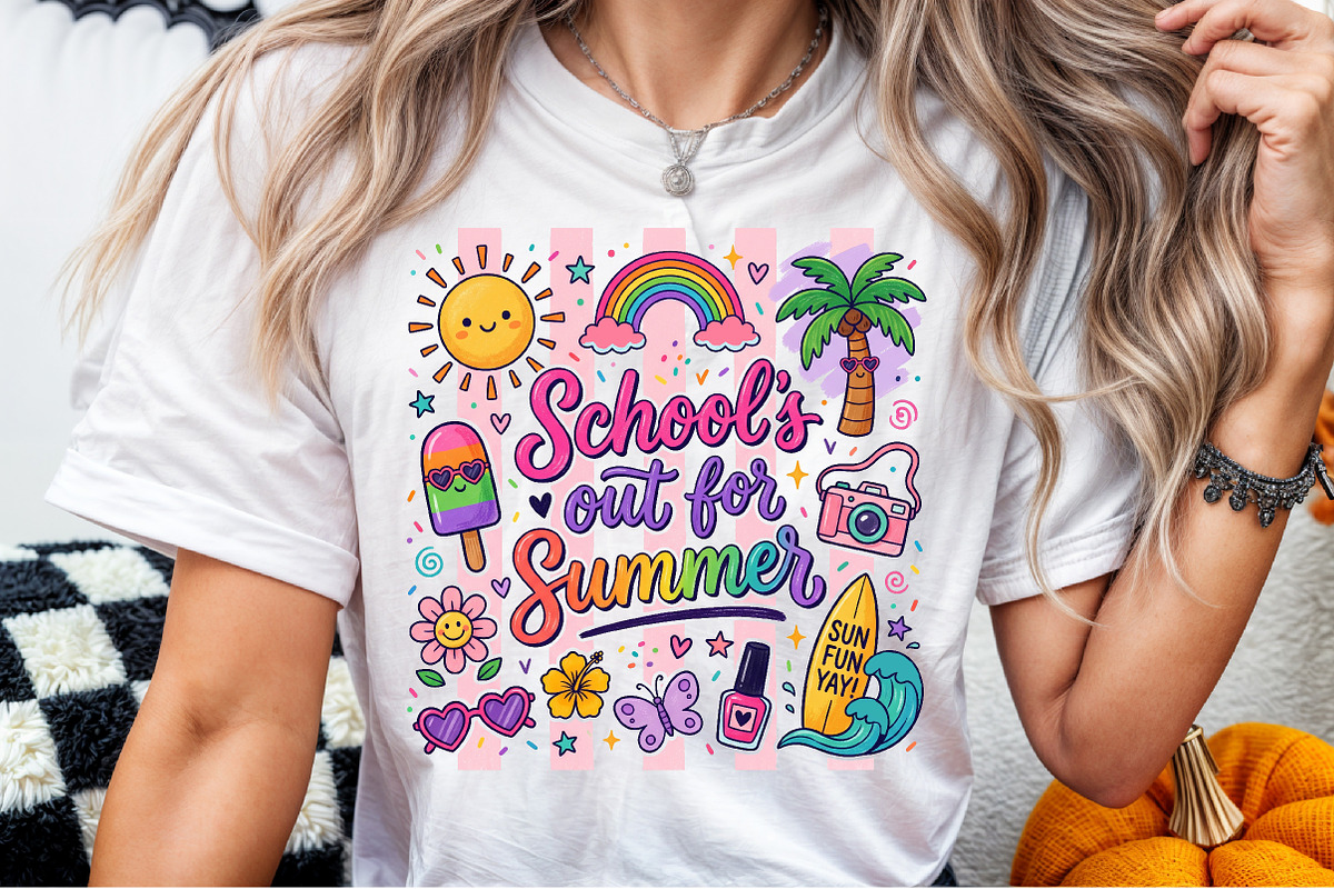 School out Summer Cute Doodle PNG, a Work Illustration by Sublimation Artist (Photo 6 of 9)