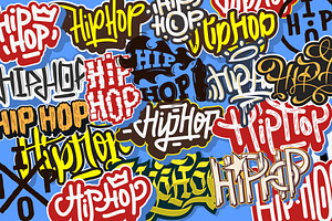 21 Hip Hop Letterings, Tags, Labels