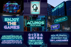 Modern Neon Font Bundle