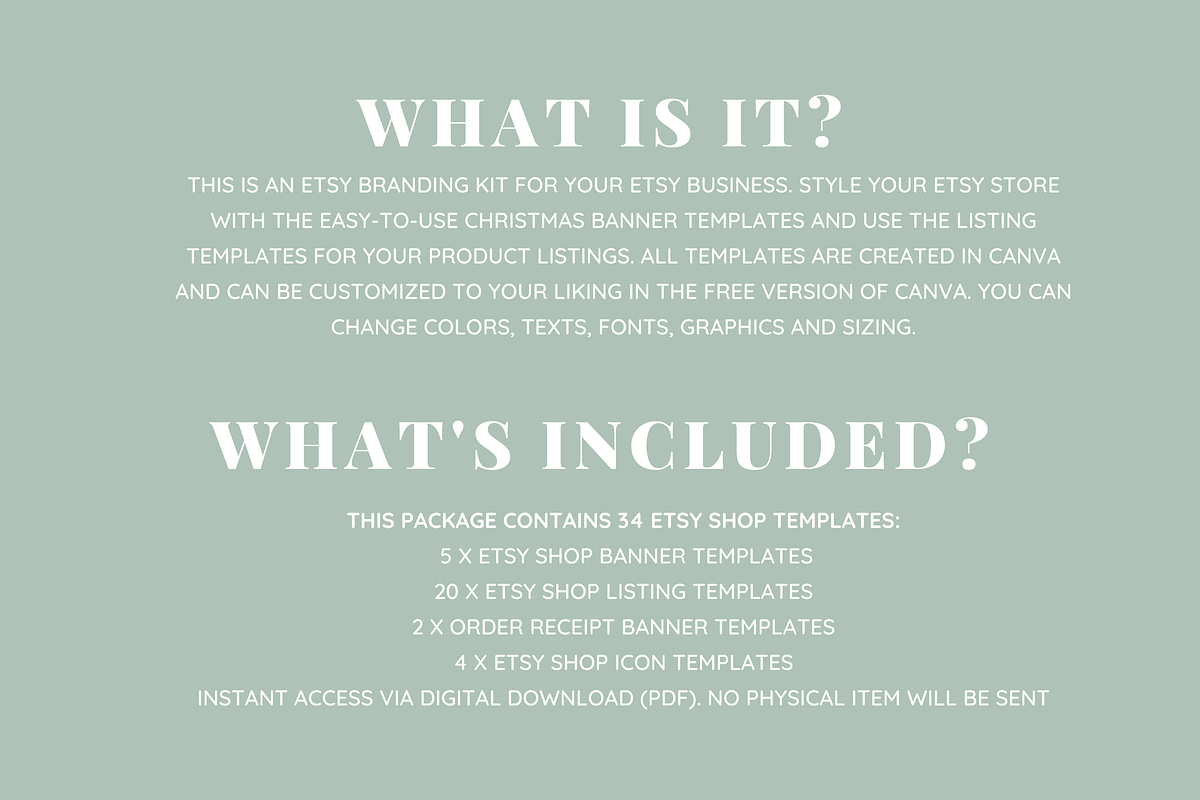 Green Etsy Christmas Templates, a Branding & Logo Template by SunshineStudioBoutique (Photo 2 of 12)