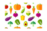 Fresh vegetables flat style set, an Icon by Teneresa (Thumbnail 3 of 3)