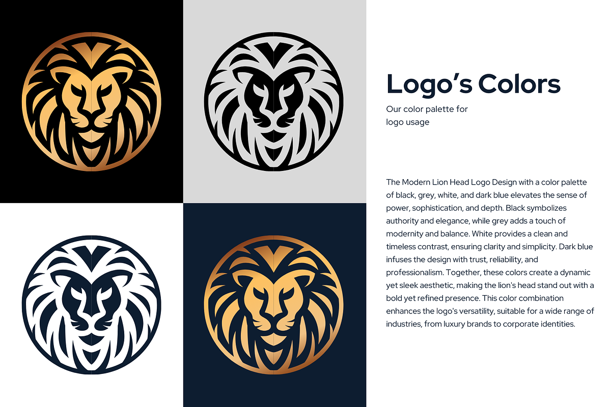 Luxury Lion Head Logo Design, a Branding & Logo Template by Brand_Hero (Photo 4 of 5)