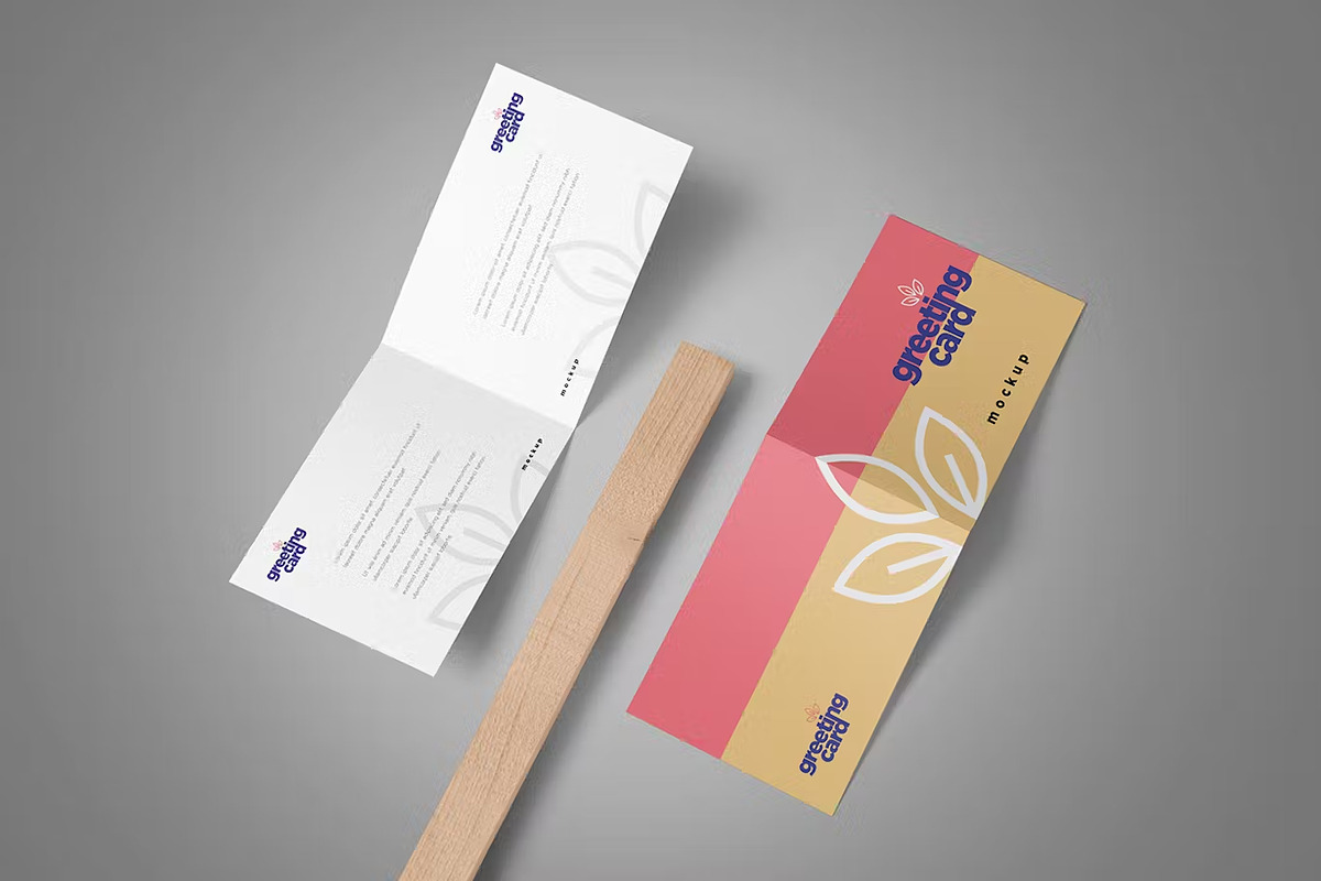 Greeting Card Mockup, a Books & Magazine Mockup by GearShift (Photo 3 of 6)