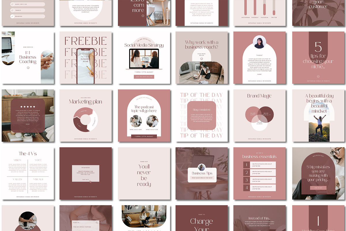 Business Coach Instagram Canva, a Social Media Template by Templatez.Co