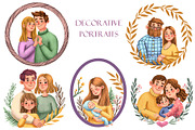 Family Portraits - Clipart Set, a Decorative Illustration by Mashamashastu (Thumbnail 5 of 12)