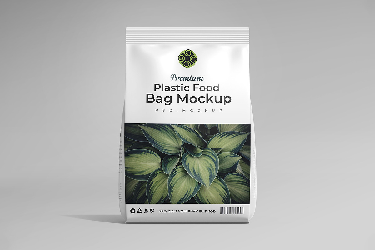 Plastic Food Packaging Bag Mockup, a Packaging Mockup by Ram Studio LLC (Photo 2 of 14)